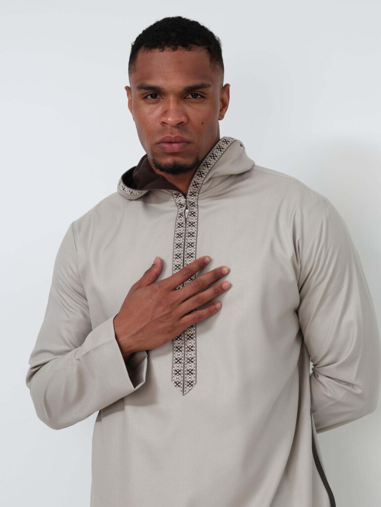 Stone Grey Moroccan Thobe
