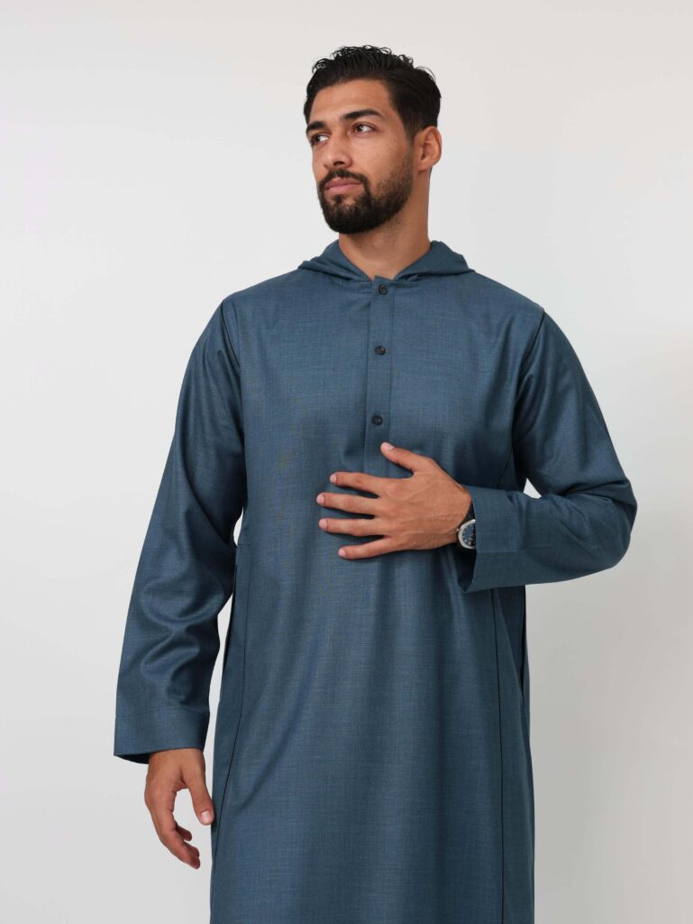Blue Moroccan Hooded Thobe