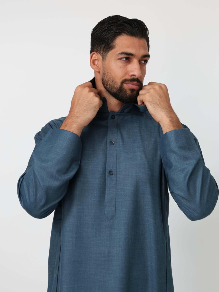 Blue Moroccan Hooded Thobe