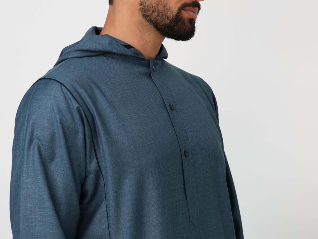 Blue Moroccan Hooded Thobe