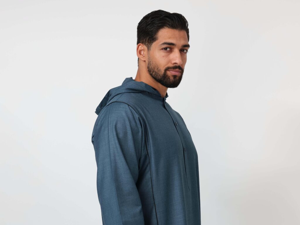Blue Moroccan Hooded Thobe