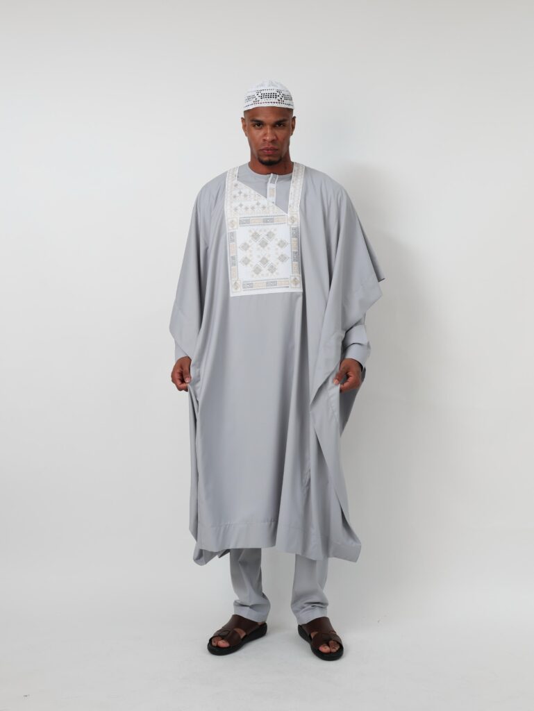 Agbada Navy Gray