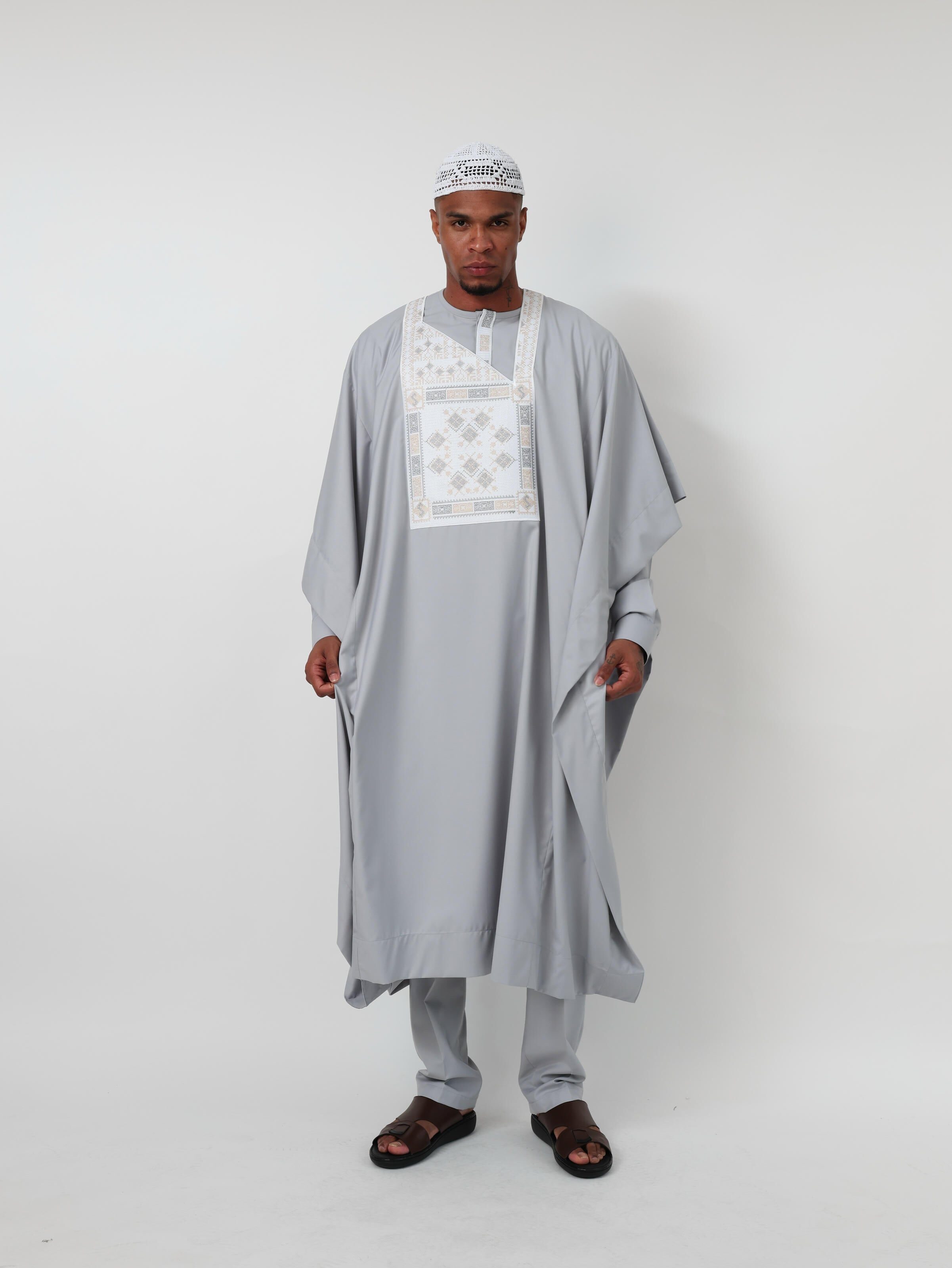 Agbada Navy Gray