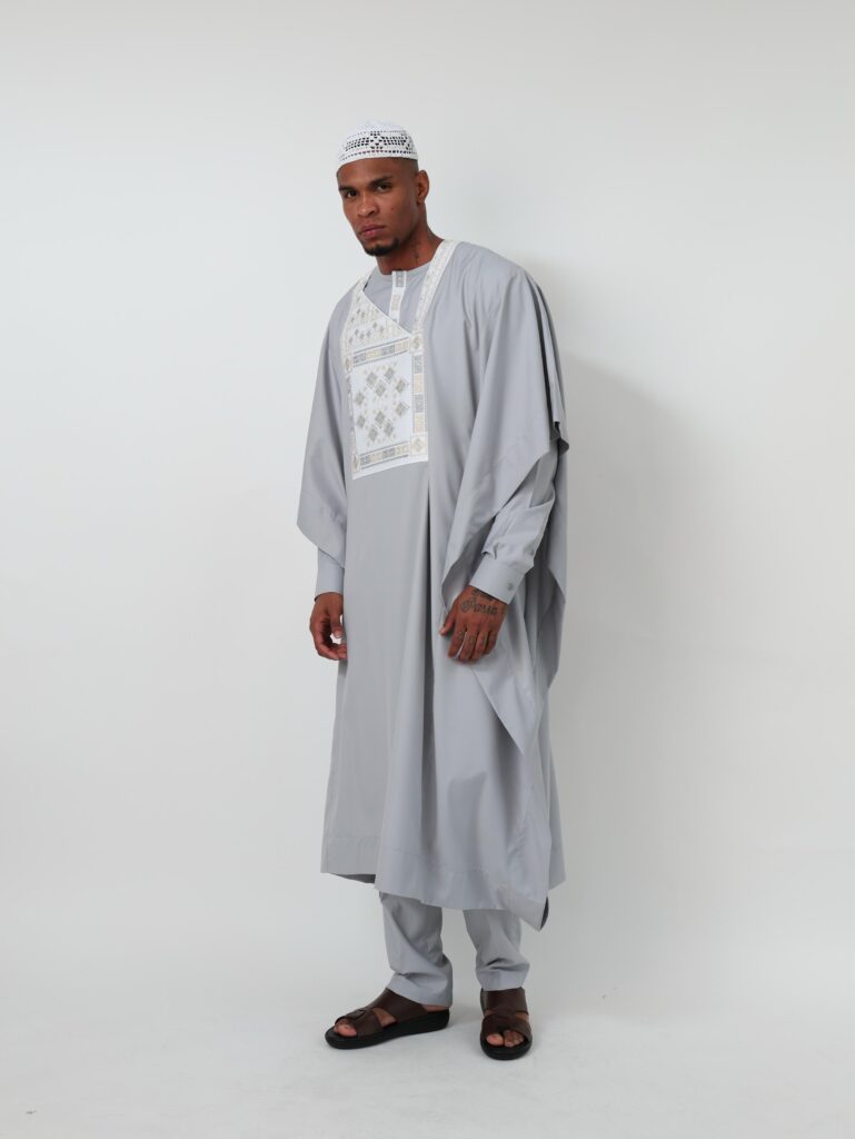 Agbada Navy Gray