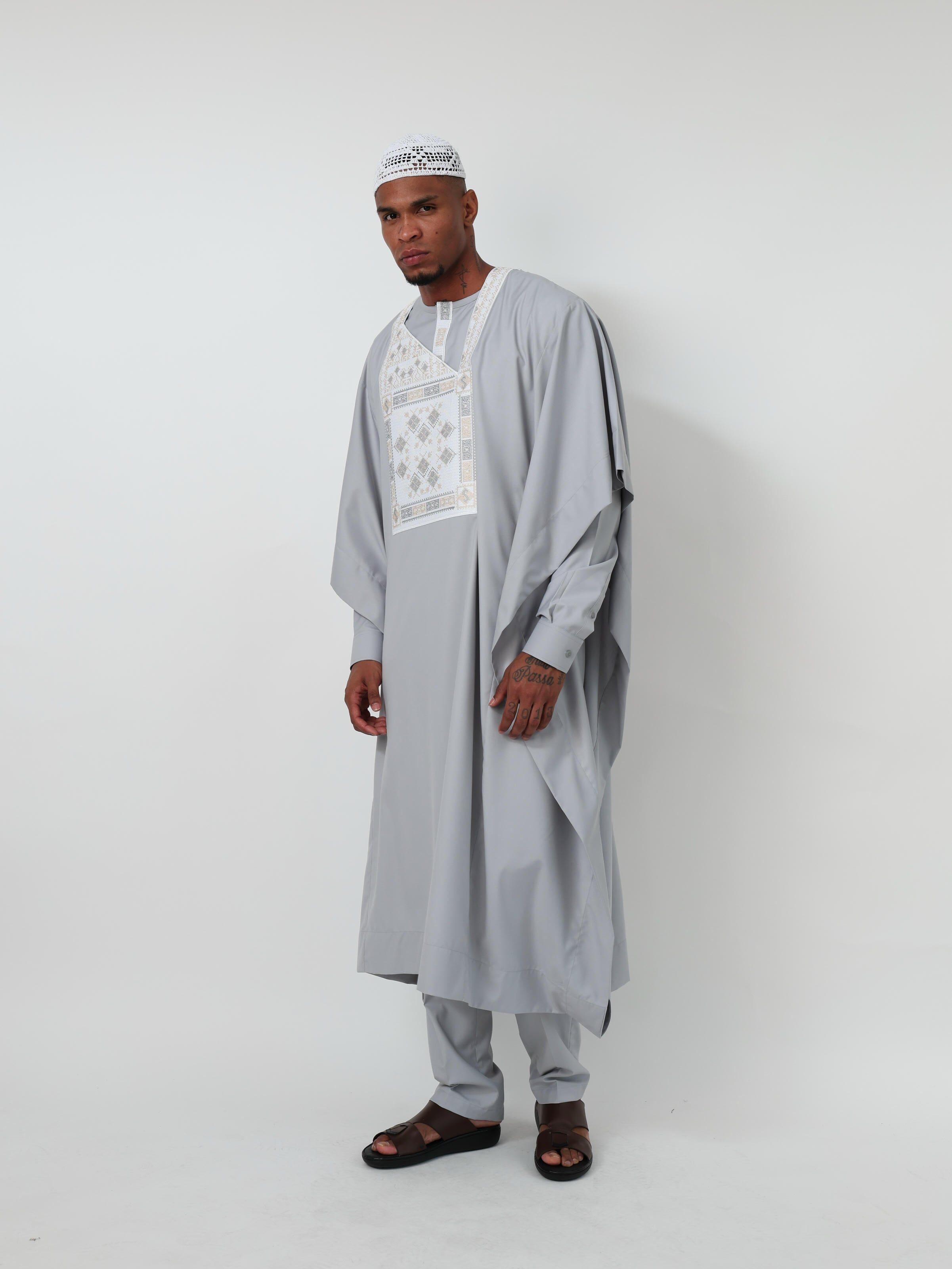 Agbada Navy Gray