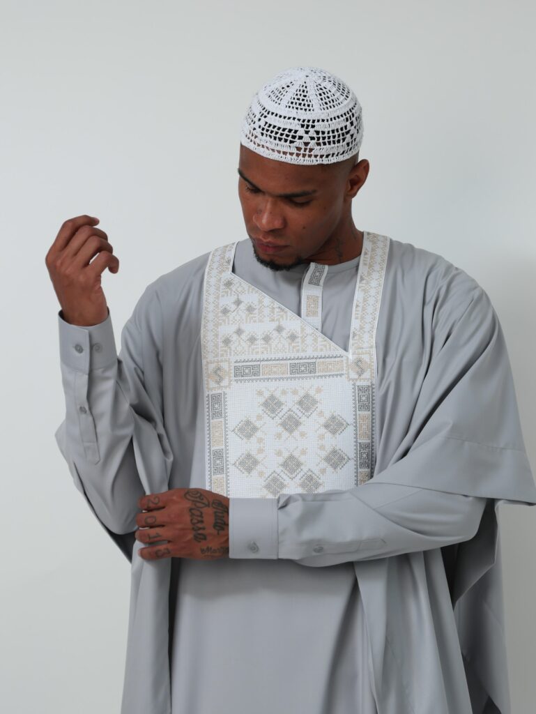 Agbada Navy Gray