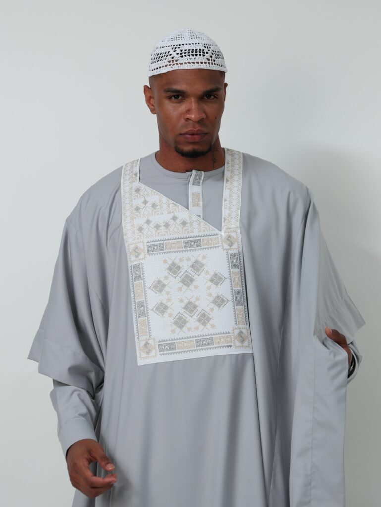 Agbada Navy Gray