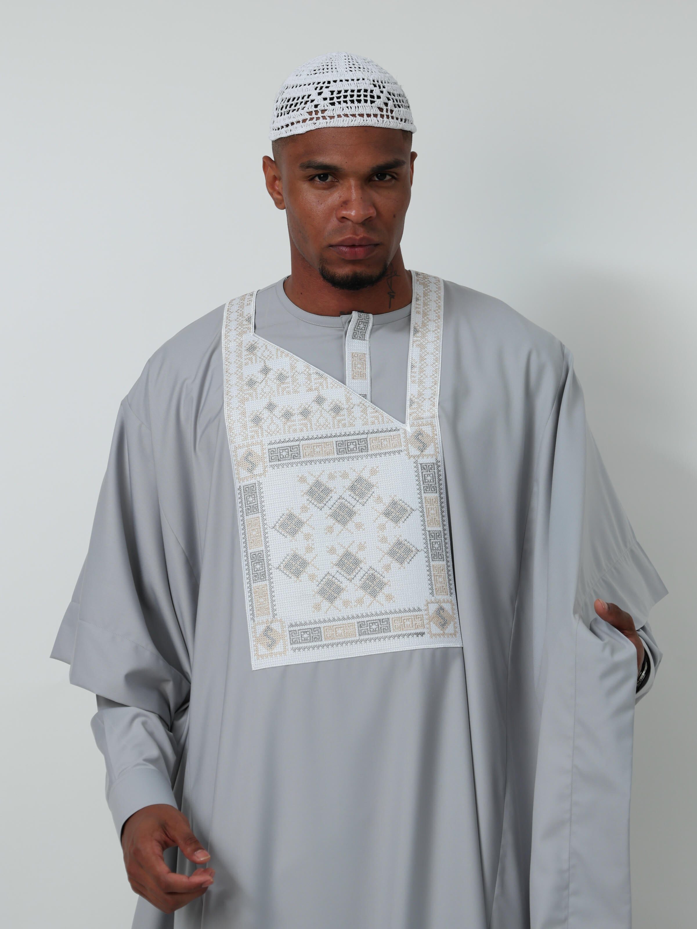 Agbada Navy Gray