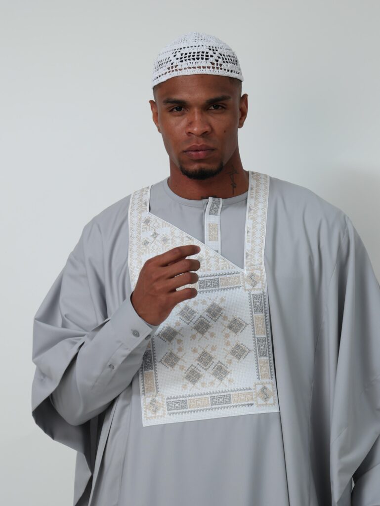 Agbada Navy Gray