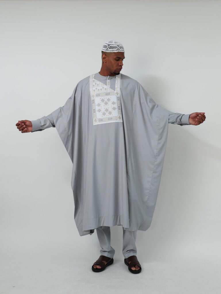 Agbada Navy Gray