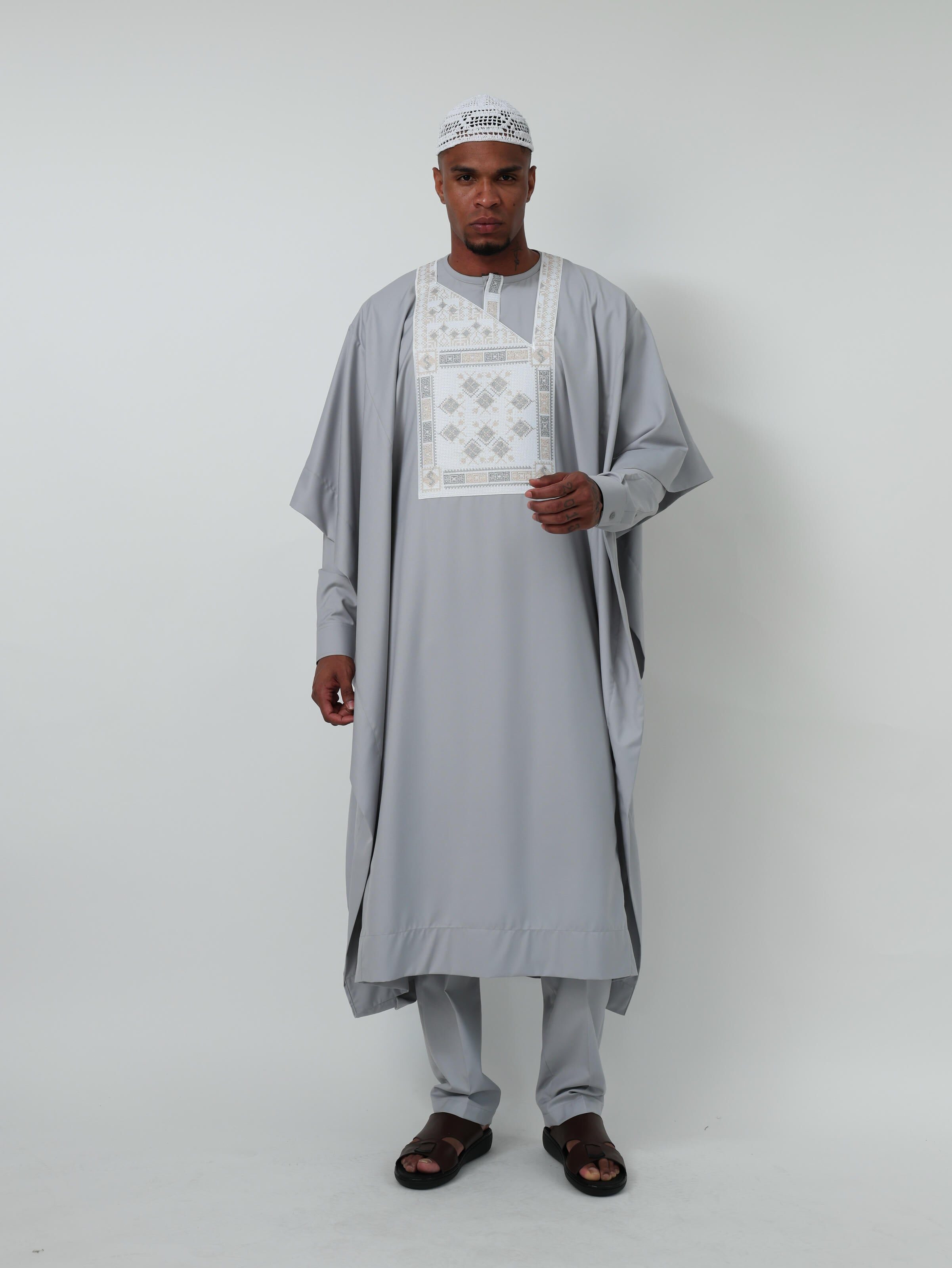 Agbada Navy Gray