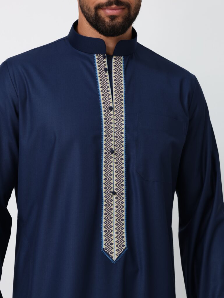 Navy Blue Baharaini Kandura