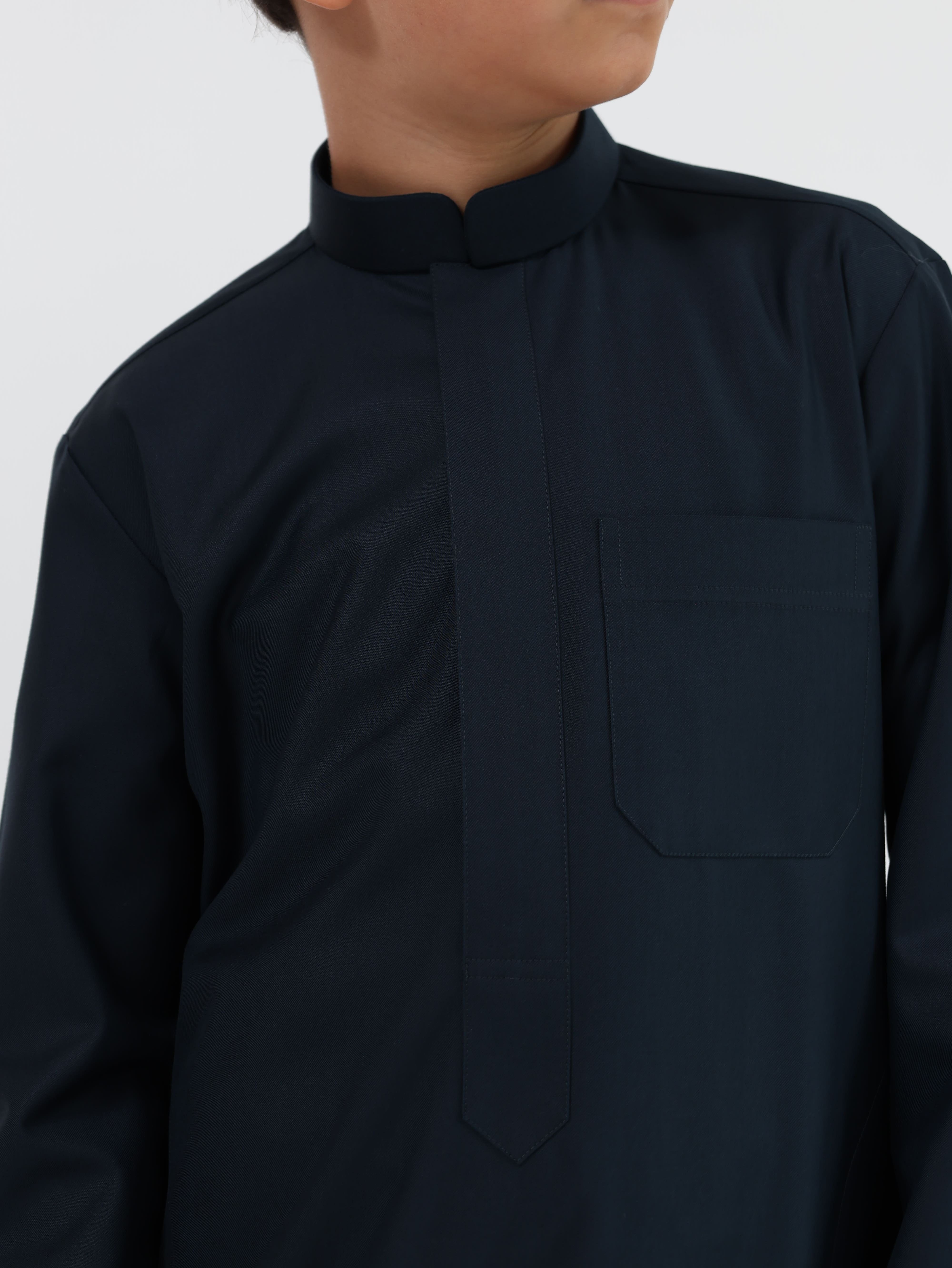 Navy Blue Kuwaiti Kandura