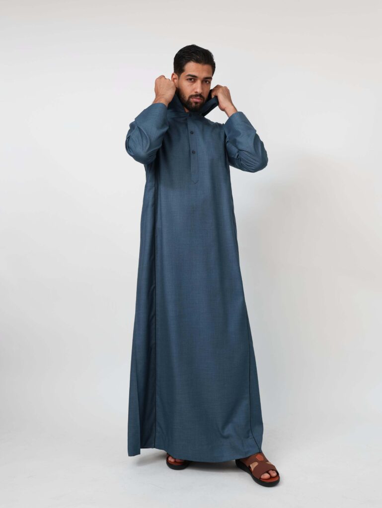 Blue Moroccan Hooded Thobe