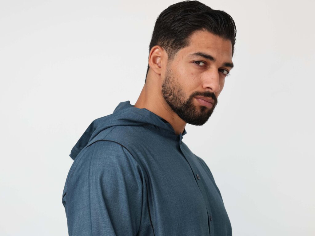 Blue Moroccan Hooded Thobe