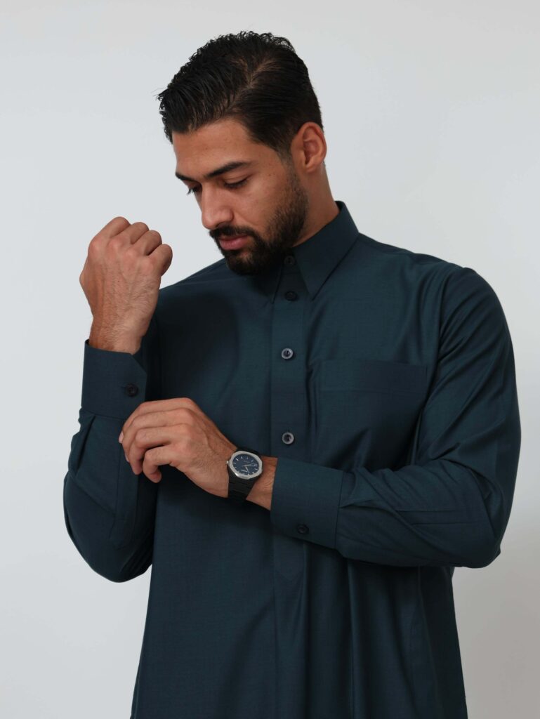 Dark Pine Green Qatari Kandura